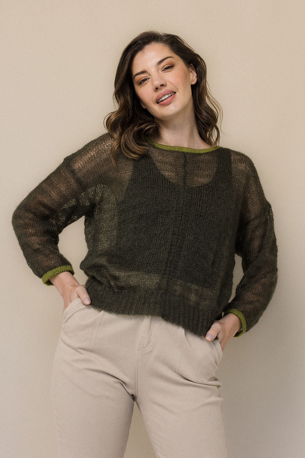 Green mohair knit