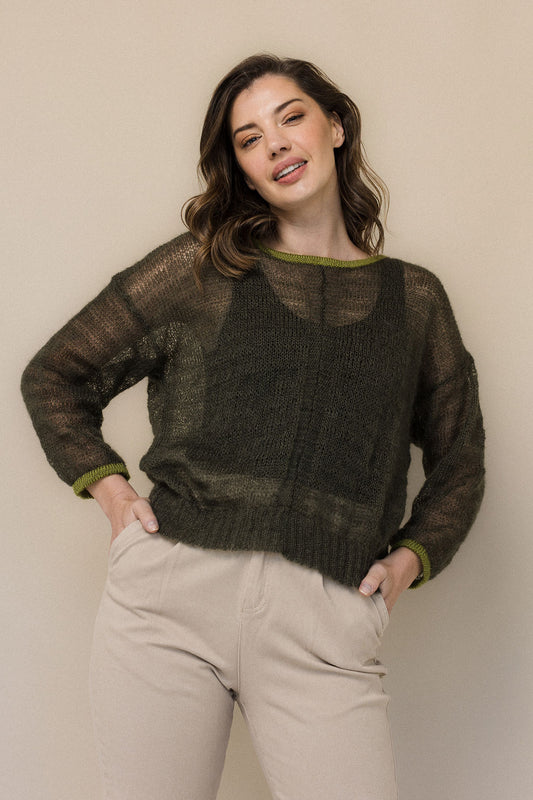 Green mohair knit