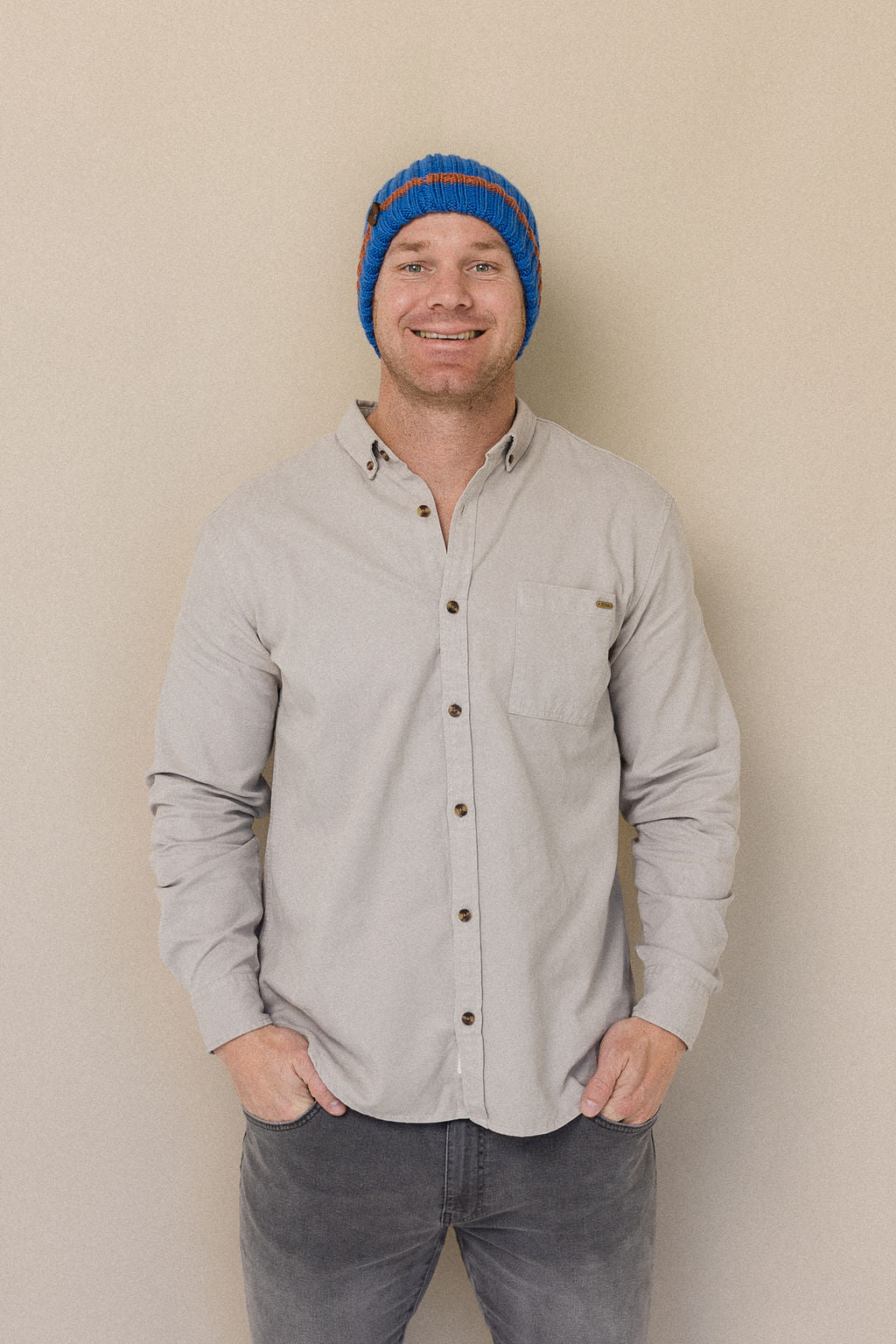 Striped wool beanie