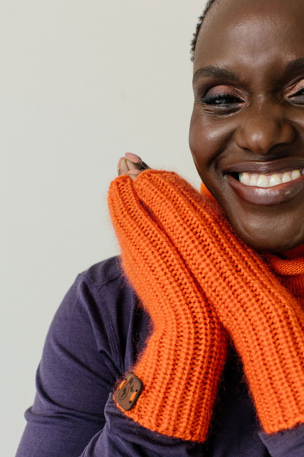 Fingerless wool & mohair gloves