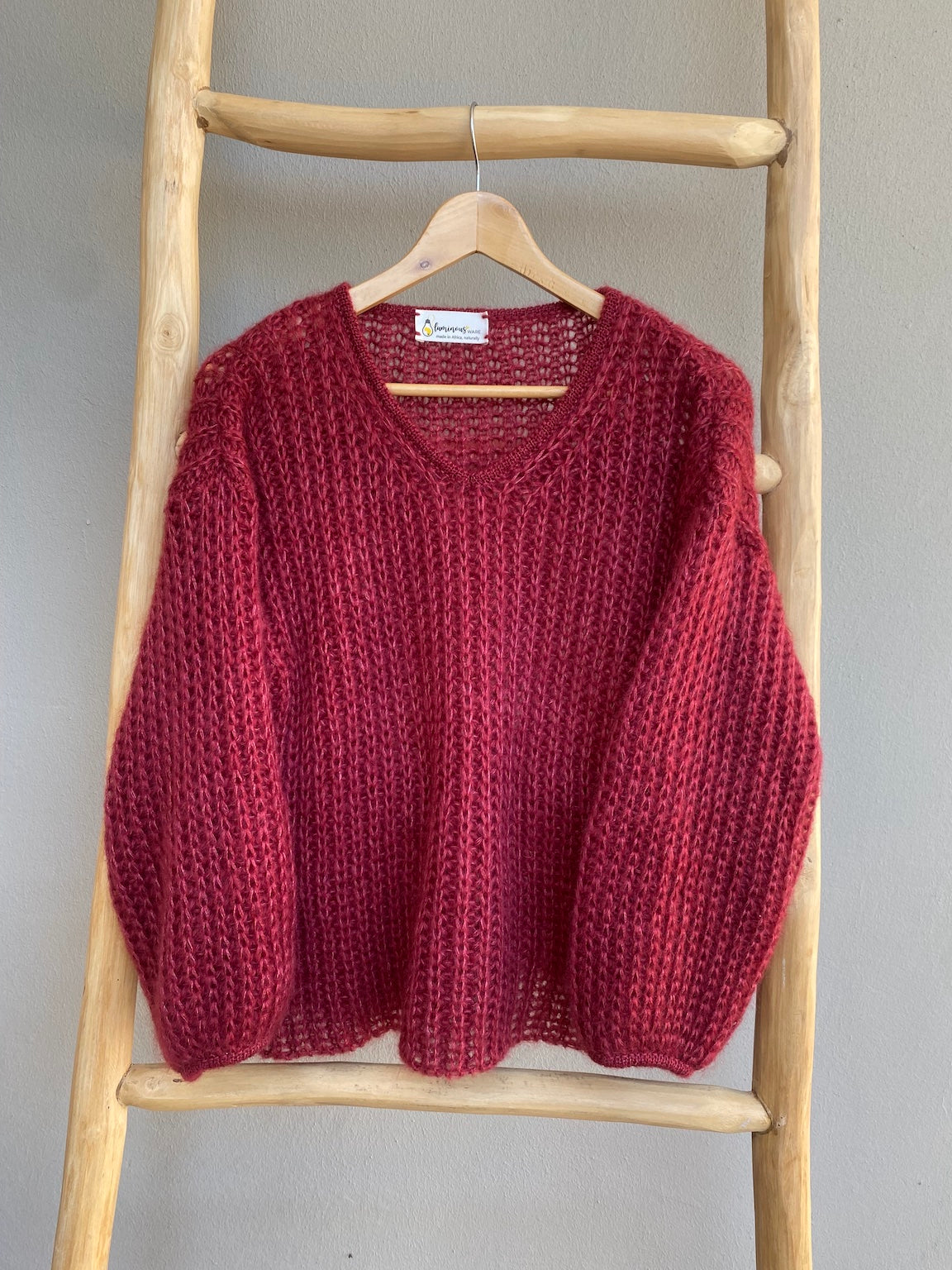 Mohair & silk jersey in cherry