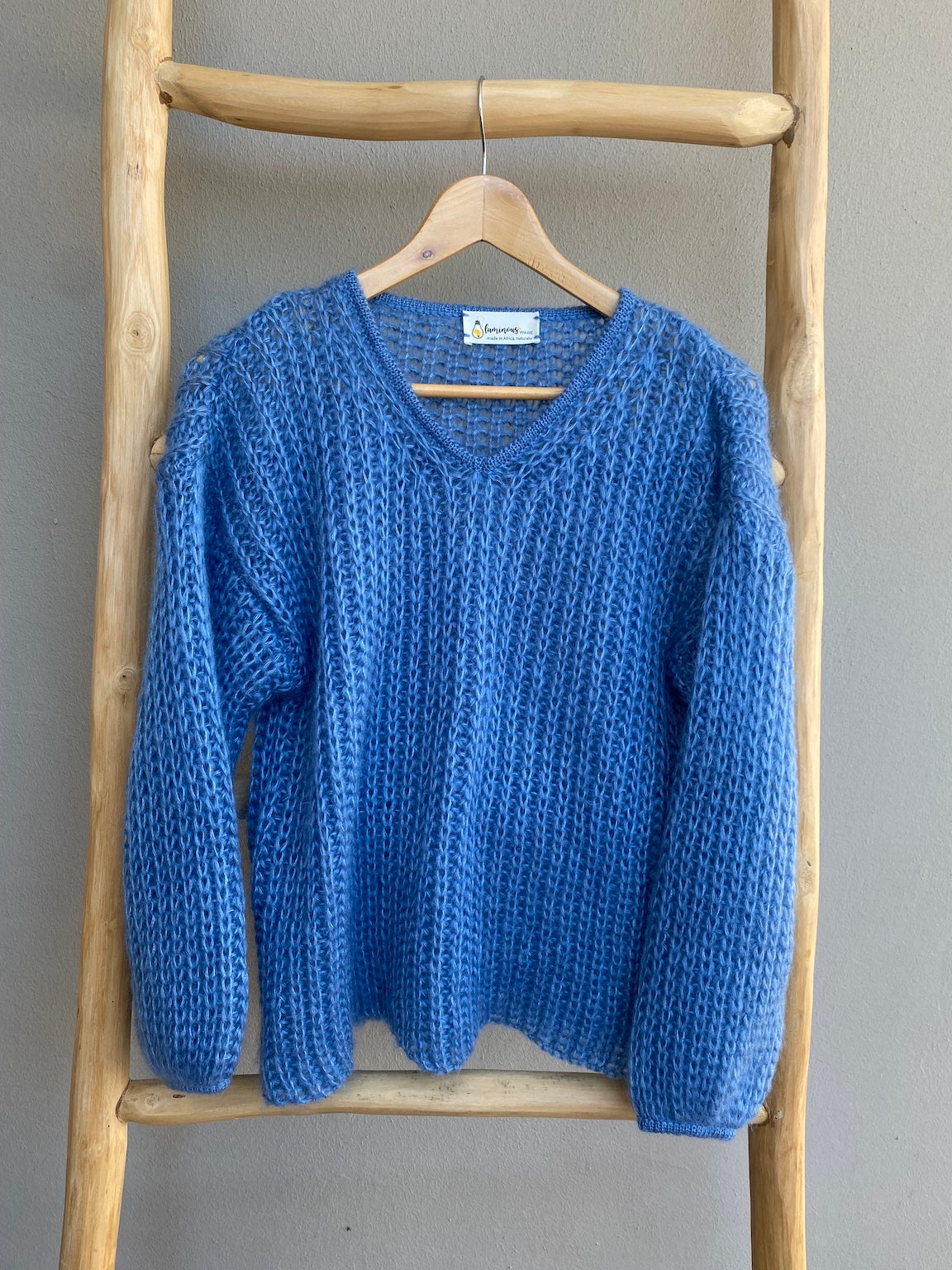 Dirty light blue mohair & silk jersey