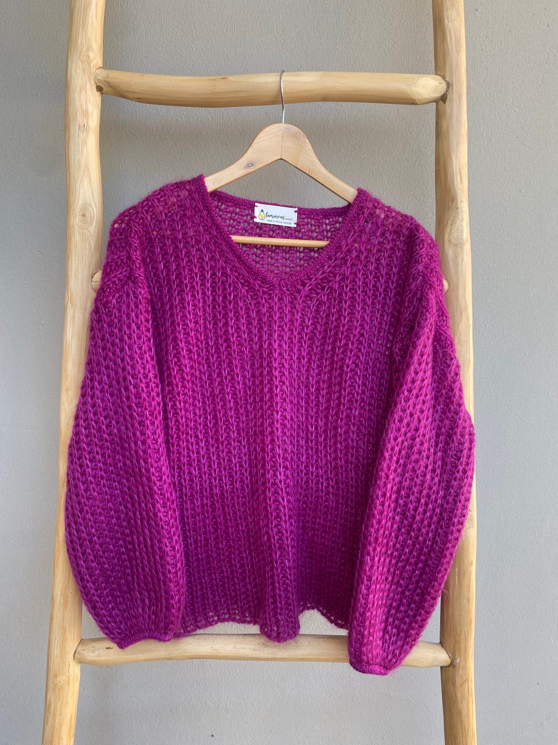 Mohair silk jersey in Magenta
