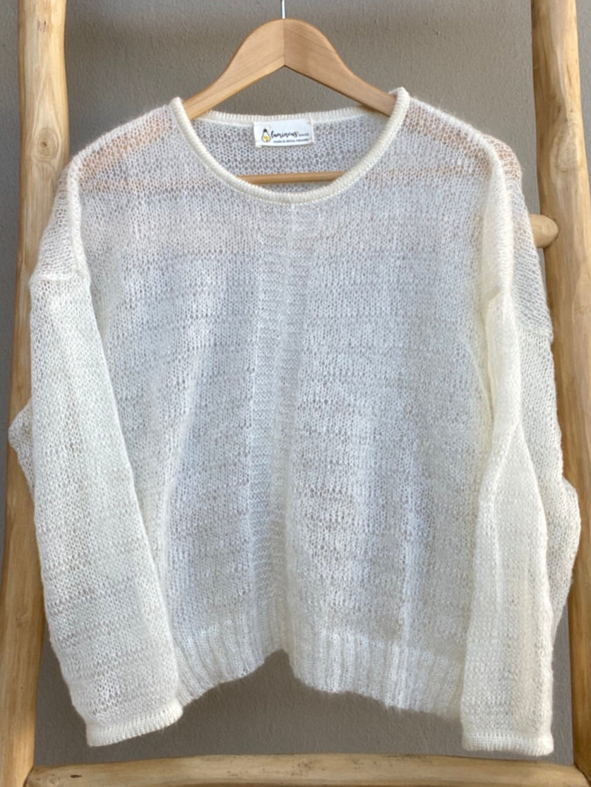 Kid mohair Jackie knit in Milk