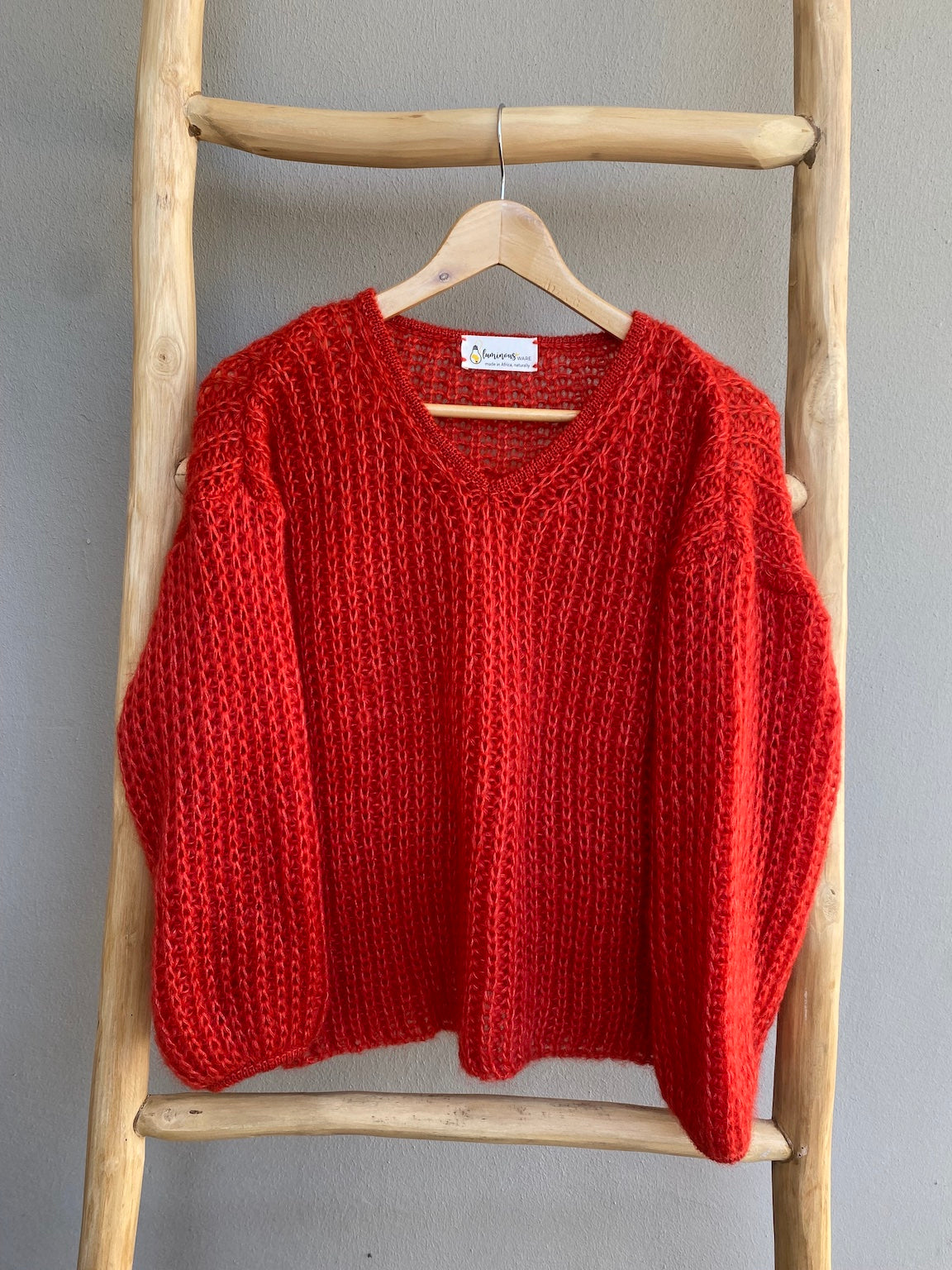Mohair silk jersey in tangerine (blood orange colour)