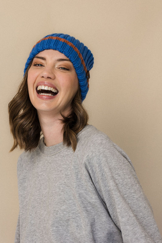 Striped wool beanie