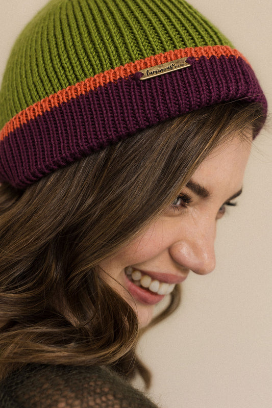 Tricolore wool beanie
