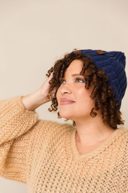 Ribbed wool beanie