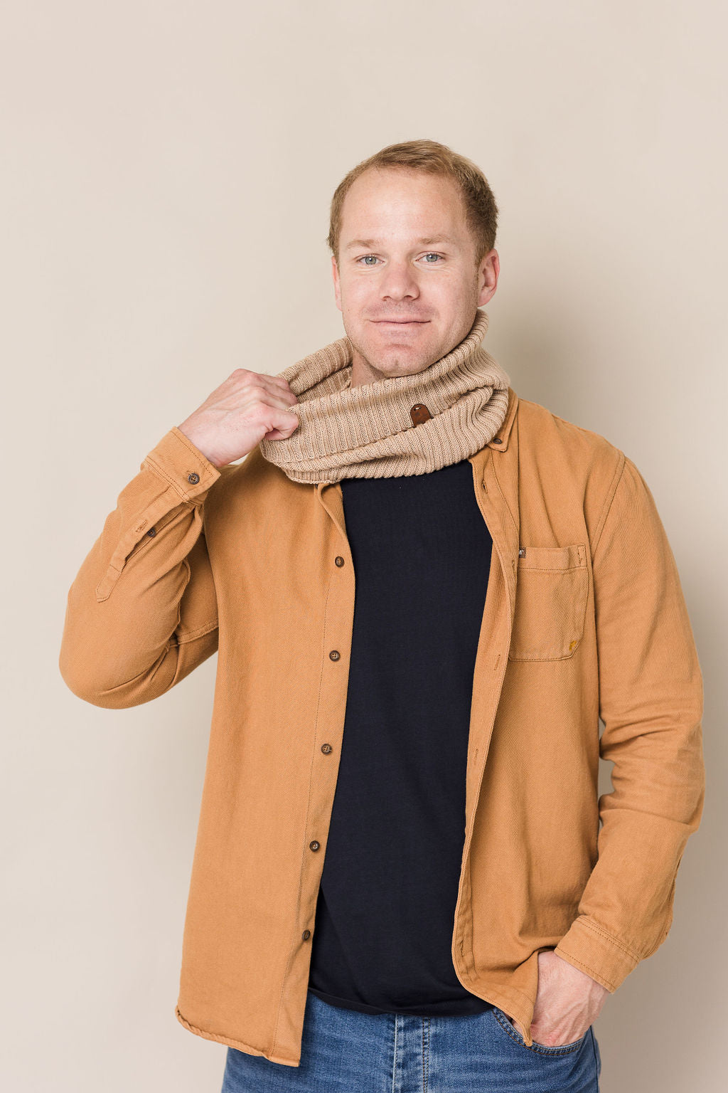 Ribbed wool snood