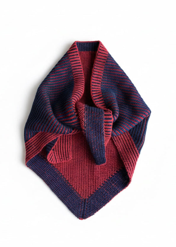 Red and navy folded scarf 