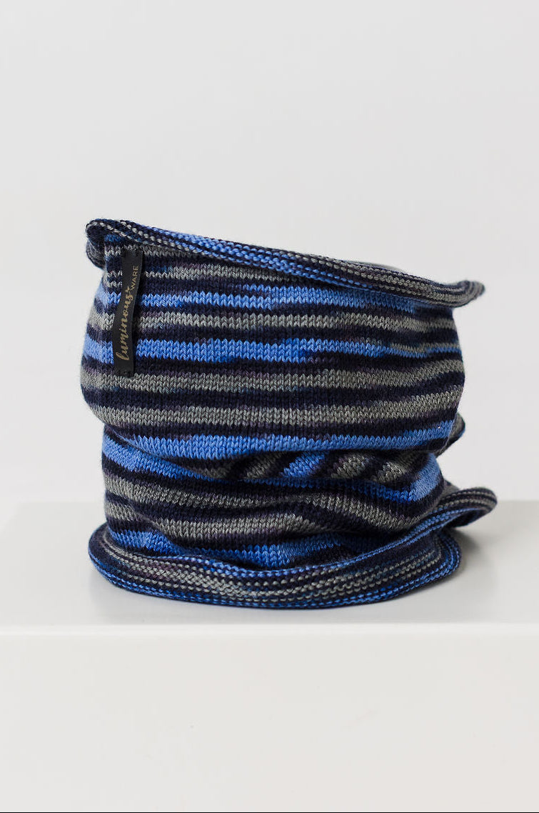 buff with blue, grey and black stripes
